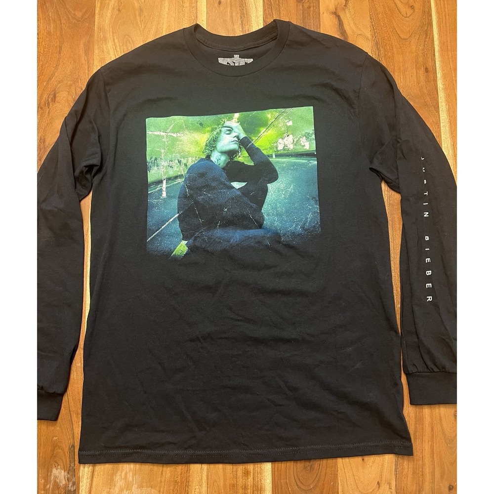 Justin Bieber Justice World Tour 2022 Long Sleeve Shirt Black Men Medium Graphic